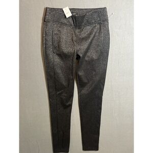 NWT LOFT Women's S Black Glitter Shimmer Pull-On Skinny Leggings Pants